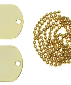 US Erkennungsmarken, mit Ketten,  goldfarben