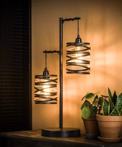 Liadomo Tischleuchte Lincoln, Schiefergrau, Industrial-Look